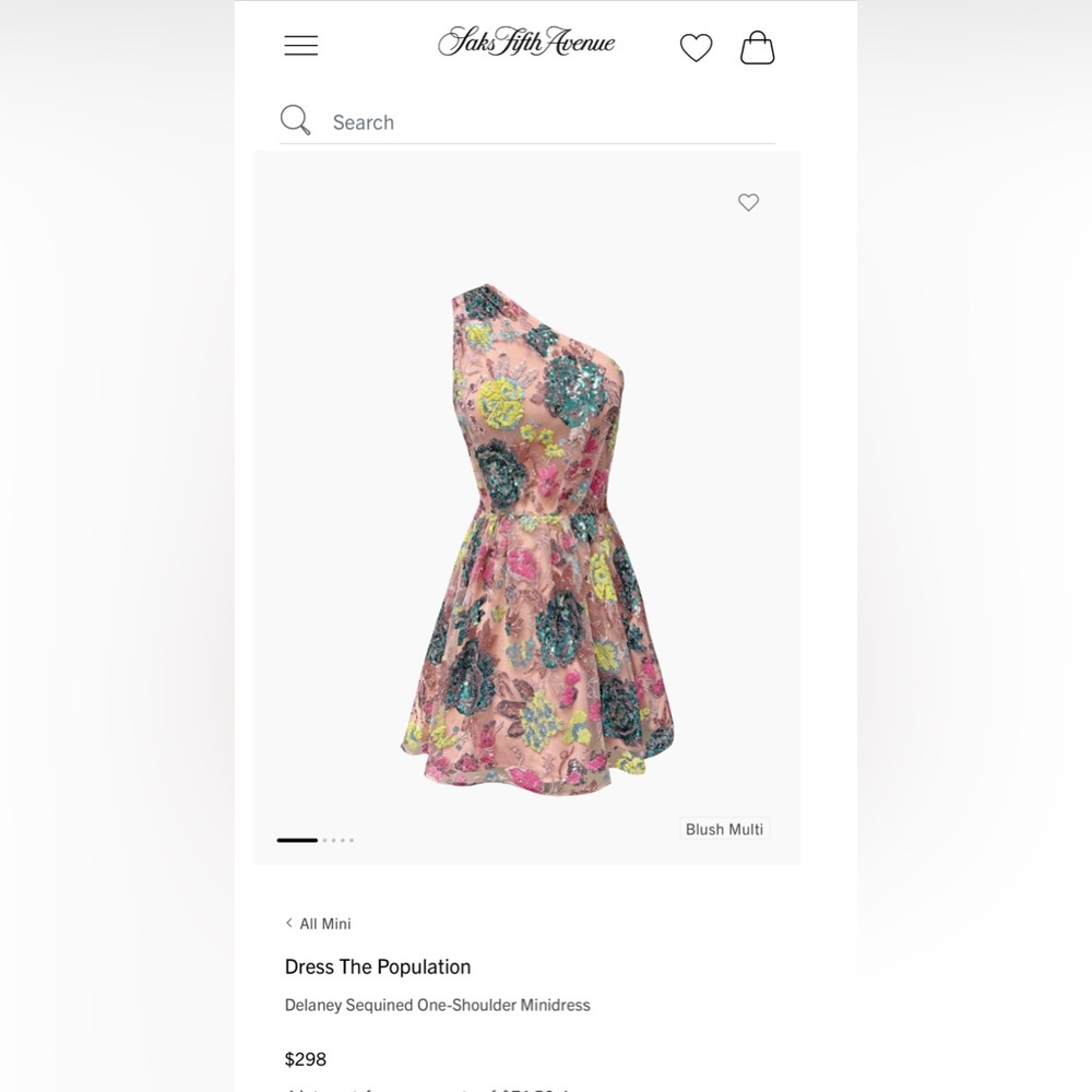 Dress the Population Delaney Sequined One-Shoulder Minidress